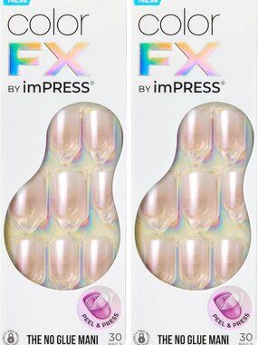 Solid White Press-On Nails, Short Squoval, Long-Lasting Adhesive, 30 Nails